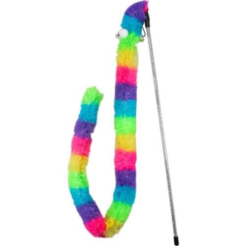 Cat Toy Feather Cat Teaser Wand Cat Interactive Toy Funny Caterpillar Colorful Teaser Rod Wand Toy Pet Supplies Cat Accessories
