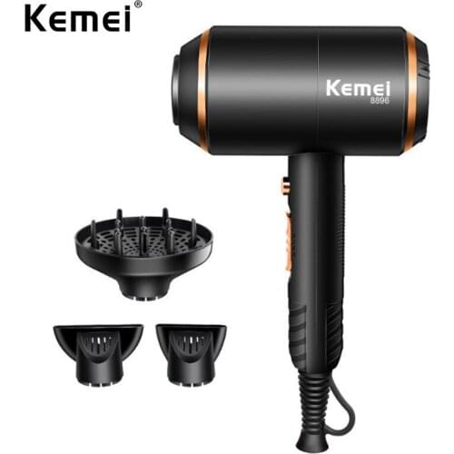 Kemei 4000W Hair Dryer Hot And Cold Strong Wind Professional Salon Blowdryer Strong Power Black Negative Ion Blow Dryers