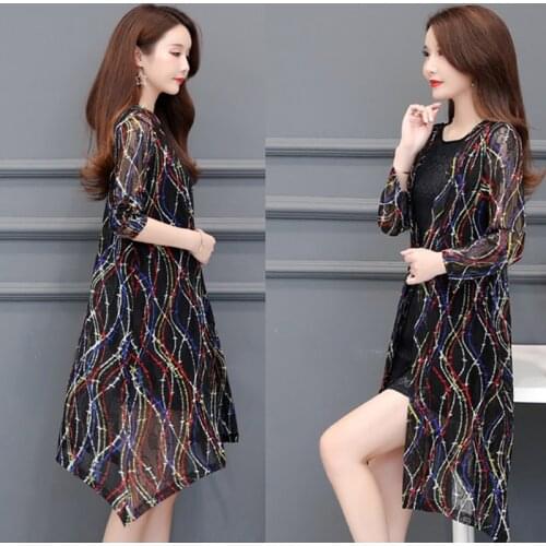 Summer Fashion Long Knit Sweaters Female Tops Coat Plus Size 5Xl Thin Printed Cardigan Sweater Women Poncho 2021 Spring