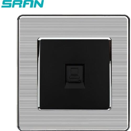 SRAN wall RJ45 socket,CAT5 Data Network computer interface stainless steel panel 86mm*86mm white/black/gold