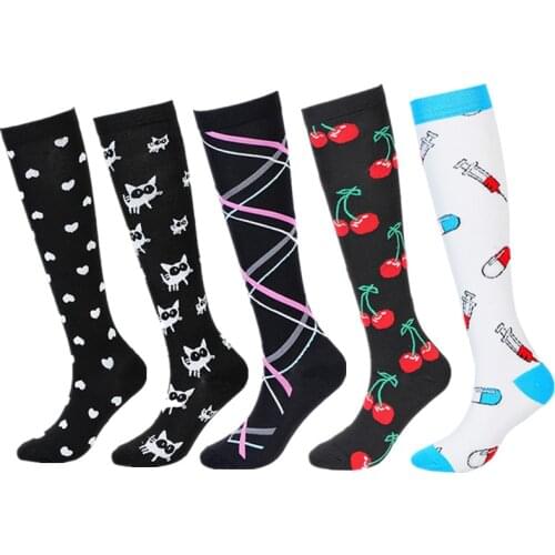 New Compression Socks Knee High Stockings Fit For Medical Edema Diabetes Varicose Veins Outdoor Running Compression Socks