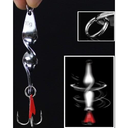 New 10g 14g 22g 28g Rotating Metal Spinner Spoon Fishing Lure Hard Baits For Trout Pike Pesca Peche Treble Hook Tackle