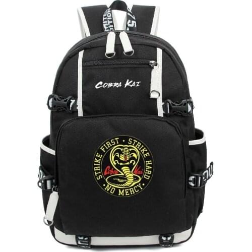 NEW HOT-sell canvas Cobra Kai: backpack Karate Kid Saga school bag printing shoulder bag Laptop sport bags