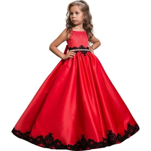 2019 Winter Girls Dress Elegant Party Princess Dress Kids Dresses For Girls Bridesmaid Wedding Gown Children Clothing 6 14 Years