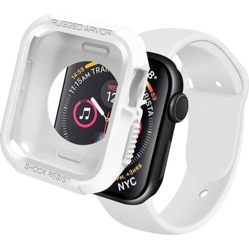 Rugged Armor watch case for Apple Watch band 40mm 44mm Tpu soft Shockproof Protective cover for iwatch 4 5 6 SE accessories