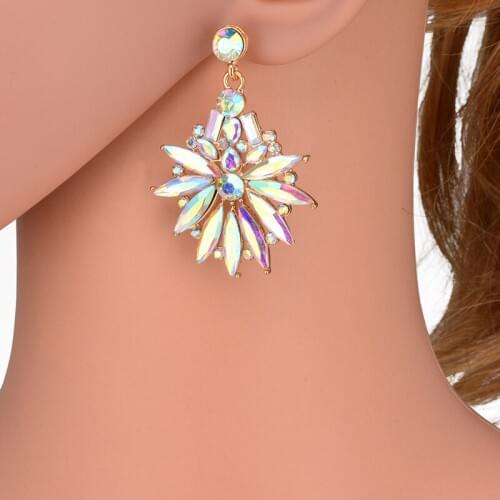 Rhinestones Tassel Earrings Women Weding Jewelry Statement Crystal Drop Earrings Big Bohemia Fashion Earring Gift for Girl