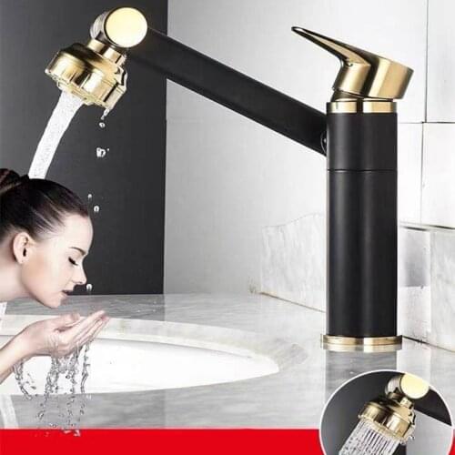 Multifunction Bathroom Sink Faucet Hot Cold Water Mixer Crane Antique Bronze Deck Mounted Universal Water Taps Faucet Bathroom