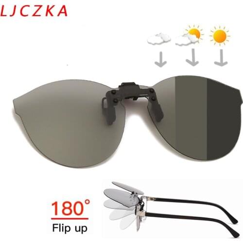 Vintange Oversized Polarized Clip on Sunglasses Women Men 2021 Fashion Rimless Driving Goggle Flip Up Lens Glasses Cover UV400