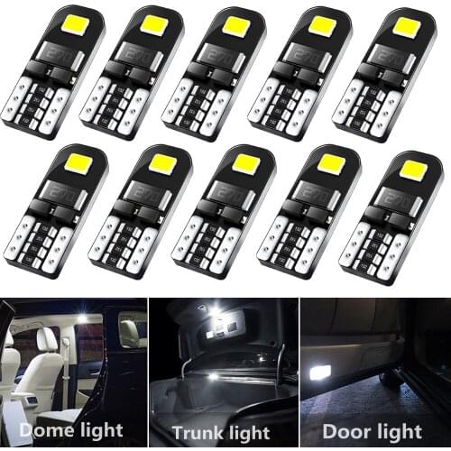 AUXITO 10x 12v Led Bulb T10 Super Bright Car Reading Lamp Interior Light W5W Canbus For Lada Vesta Granta Kalina Niva Citroen