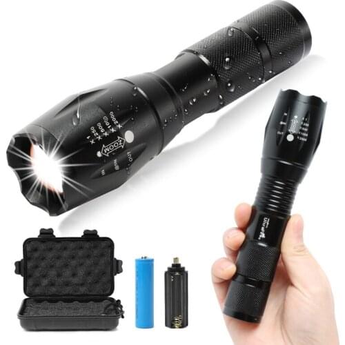 Led Camping Flashlight Waterproof Zoomable Light 5 Switch Modes 18650 Battery Flashlight Tail Magnet Outdoor Adventure Light