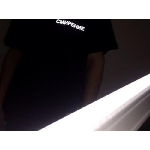 Reflective Unisex T-shirt With Russian Inscriptions Humility Fashion Tshirt Summer Mans Tees Tops