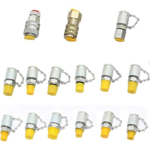 15 Pack Hydraulic Pressure Tester Coupling Kit for Excavator Construction Machinery