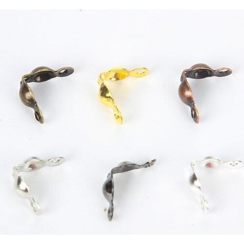 200pcs/lot Ball Chain Connector Clasps Calottes End Crimps Beads For DIY Jewelry Findings Diy Fit 2.4mm 3.2mm