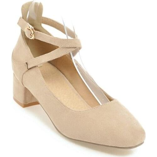 Big Size 9 10 11 12 ladies high heels women shoes woman pumps Ankle strap-on single shoe