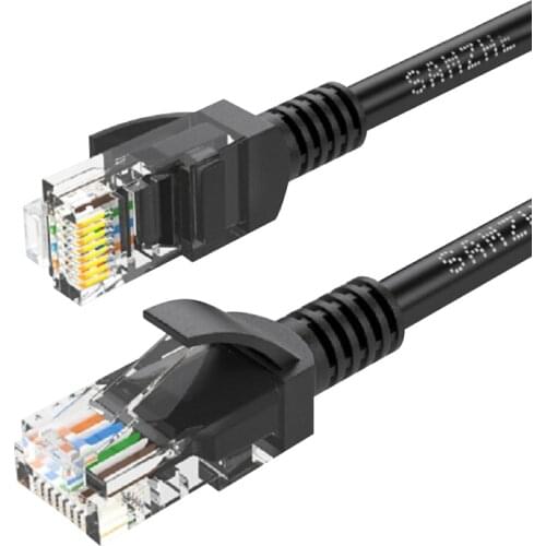 1PC Black RJ45 CAT-5 Ethernet Cord Lan Network Patch Cable Compatible Patch Cord For Computer Multiple Specifications Cables