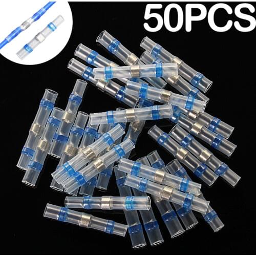10/30/50PCS Solder Seal Wire Connectors Waterproof Heat Shrink Butt Connectors Electrical Wire Terminals Insulated Butt Splices