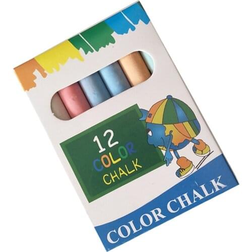 12PCS/Set Nontoxic Chalk 6-Color Washable Art Play for Kid and Adult, Paint on School Classroom Chalkboard, Kitchen, Blackboard