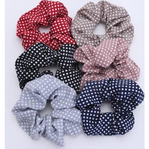 2PC New Dot Girls Hair Scrunchies Women Elastic Hair Bands Children Hair Accessories Hair Tie Ponytail Hair Holders Hair Gum