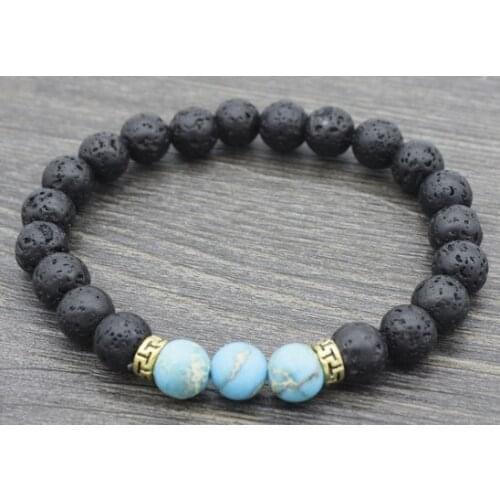 8mm xg2 mulitcolor rainbow agate lapis lazuli Onyx Macrame Braided black volcanic lava Bracelet Reiki Buddha Prayer Yoga