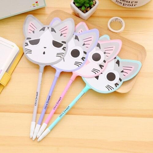 8 Pcs Cute Cat Fan Ball Pen Creative Cartoon Student Ballpoint Pen Prizes for Kids School Office Suppiles Stationery Wholesale