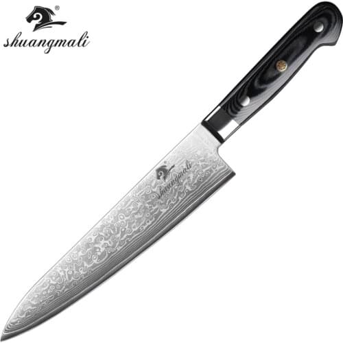 9 inch Japanese Gyuto Cleaver Knife VG10 Steel Damascus Slicing Kitchen Knife Utility Chef Cleaver Knife With Micarta Handle