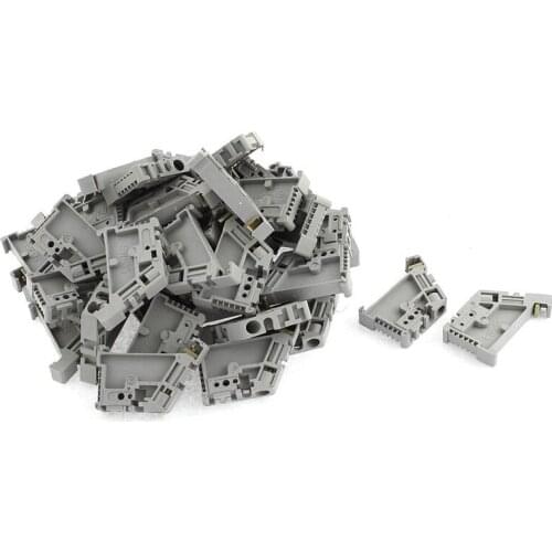ABSF 50Pcs 35mm DIN Rail Terminal Block End Stopper Mounting Clips
