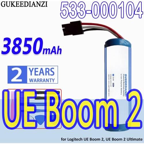 GUKEEDIANZI High Capacity Battery 533-000104 3850mAh for Logitech UE Boom 2, UE Boom 2 Ultimate Bateria
