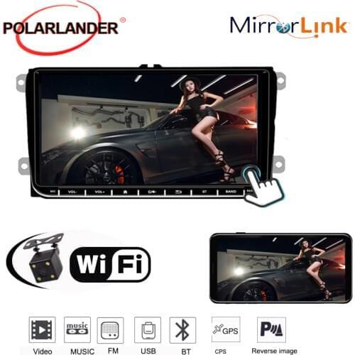 9''2 Din GPS Android Car Radio for VW/Seat Touch USB Wifi FM Airplay Bluetooth Mirror Link AM 1024x600 Pixels BT Hot Selling