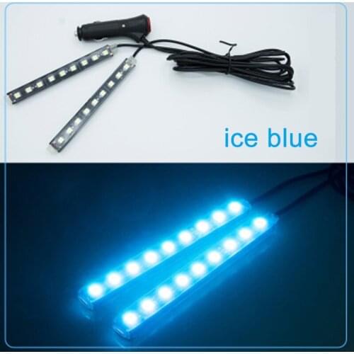 Car LED Decorative Light Car Foot Ambient Light LED Car Foot Light with Car Interior Decorative Lights Ice Blue LED Strip Lamp