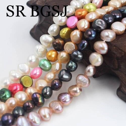 Free Ship10 Strands/Lot 7-8mm White Pink Purple Black Natural Freshwater Baroque Potato Pearl Jewelry Making Beads 14inch