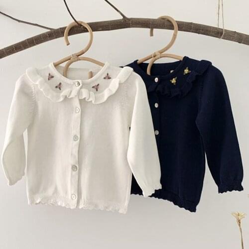 Spring Autumn Baby Girl Sweater Kids Cardigan Sweaters Newborn Baby Girls Knitting Cardigan Coat Kids Knitting Jacket