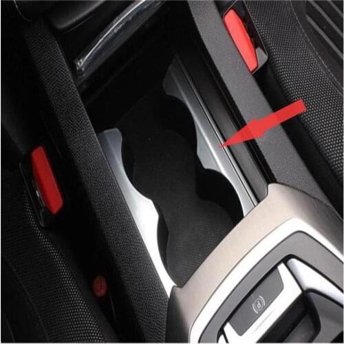 For 2014 2015 Peugeot 408 ABS Chrome Front Gear Shift Level Platform Cover Water Cup Holder Frame Trim Car Styling Accessories