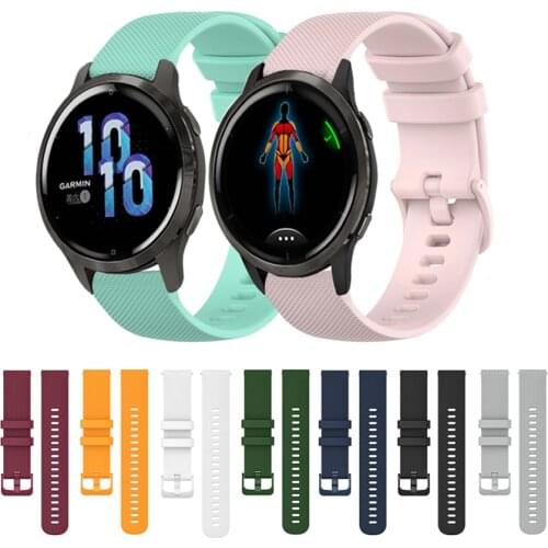 For Garmin Venu 2/2S Watch Band Silicone Sports Strap 18 20 22mm Wrist Band For Vivoactive 3 / 4 / 4S Smart Bracelet Accessories