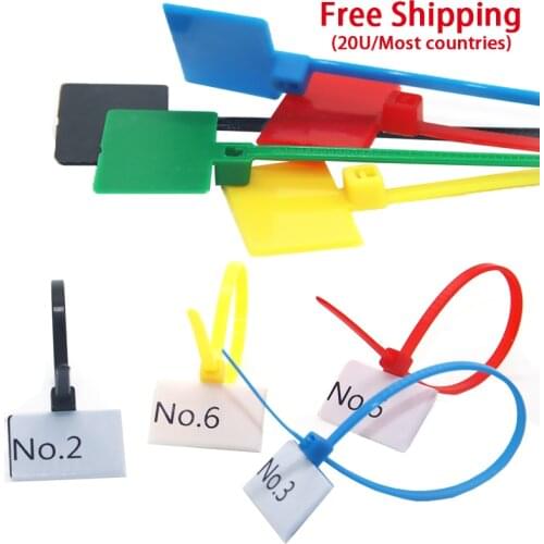 100pcs Easy Mark 4*150mm Nylon Cable Ties Tag Labels Plastic Loop Ties Markers Cable Tag Black White Self-locking Zip Cable Tie
