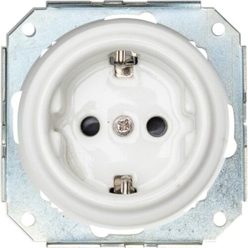 Porcelain Electrical Wall Socket Without Frame Flush-mounting 240V,16A