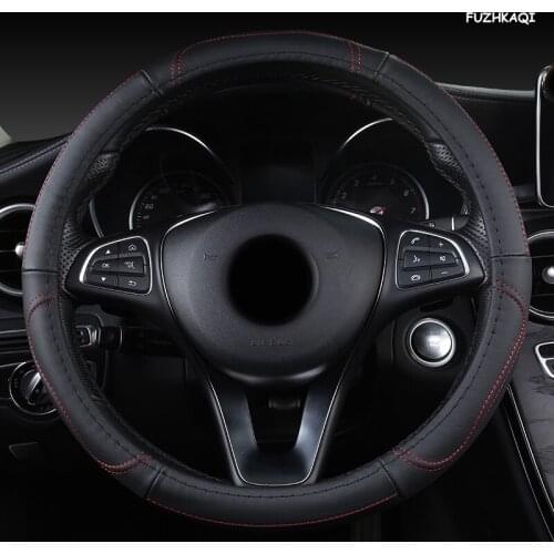 FUZHKAQI Leather Car Steering Wheel Cover For Kia Ceed Rio 3 4 Sportage Sorento Cerato Optima Picanto KX K