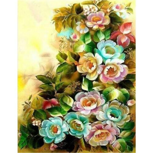 Canvas Size Kamy Yi 5D DIY Diamond Flower Embroidery Cross Stitch Diamond Painting Family Home Decoration Gift YY