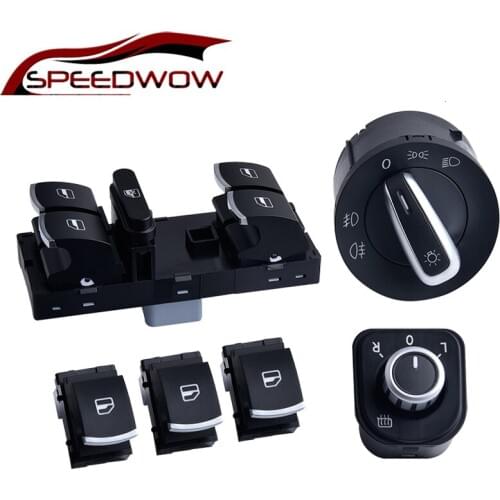 Power Master Window Control Switch Mirror Headlight Fog Lamp Button Switchs For VW Jetta Mk5 Golf GTI 5 6 Tiguan Passat B6 B7 CC