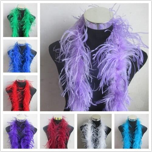 Wholesale 2 Meter fluffy ostrich feather boa skirt Costumes/Trim for Party/Costume Craft ostrich feather in wedding decorations