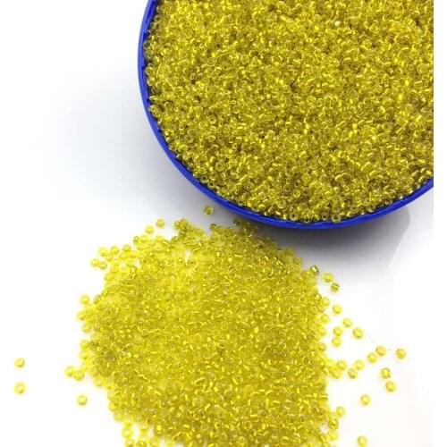 16g 1000X 2mm Yellow Green Silver Lined Round Loose Spacer Beads Cezch Glass Seed Bead Handmade Jewelry Making DIY Garment Bead