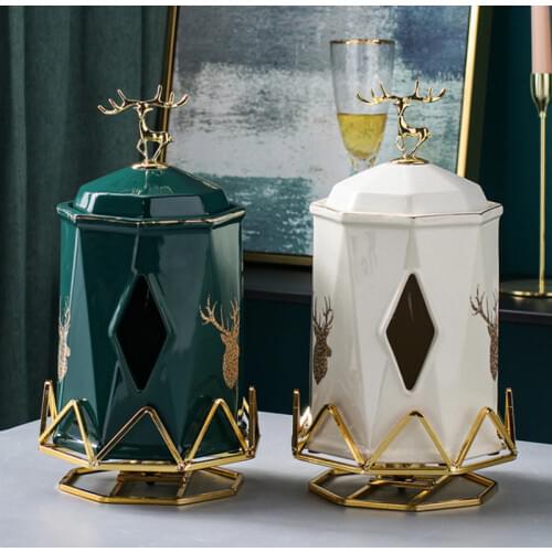 Nordic Light Luxury Ceramic Household Tissue Box Living Room Coffee Table Car Decoration Dining Table Decoration Paper Box