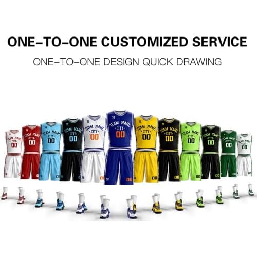2019 New basketball jerseys sets men youth sports training set breathable blank adult team basketball uniforms customized