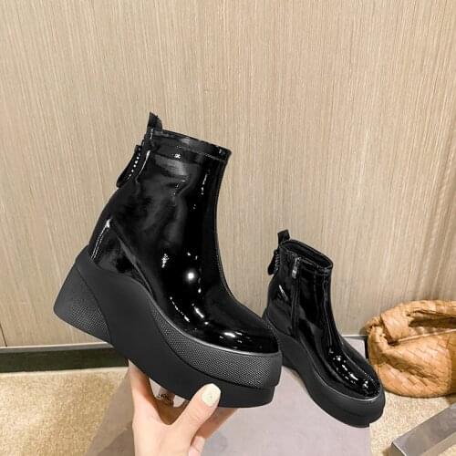 New Winter women shoes 100% natural Genuine leather boots ankle bottom of thick Warm fur Female boots cowhide Chelsea snow boots