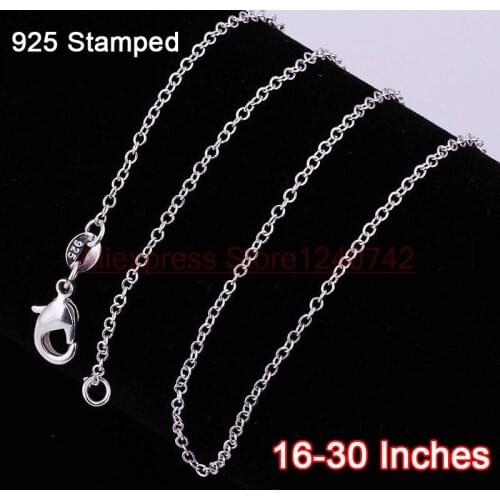 Wholesale 16-30 Inches 20PCS Necklace Chains Real 925 Sterling Silver Findings ROLO O Link DIY Jewelry