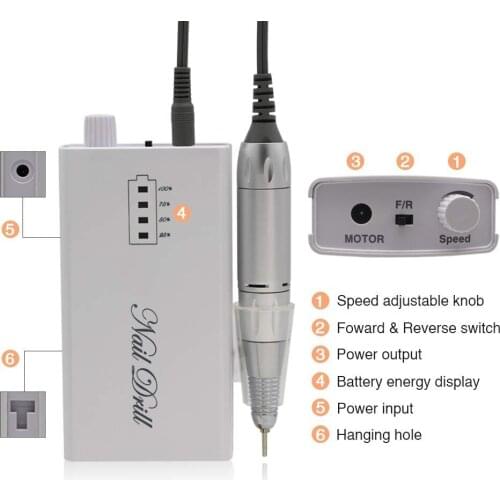 Pro 36W 30000RPM Portable Cordless Electric Nails Drill Machine Acrylic gel remover Nail File Drill Bits kit Nail Art Tool