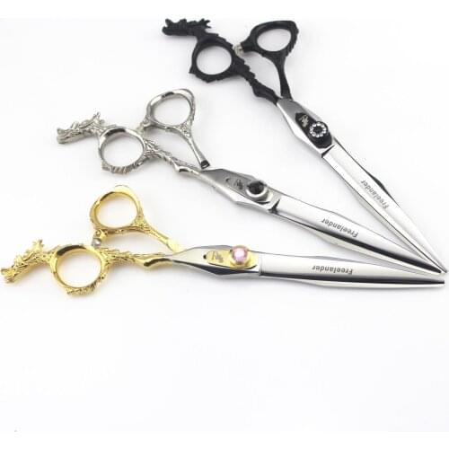 Professional Hair Barber Scissors 7inch Japan 440c Dragon handle Hairdressing cutting pet grooming Scissors berber makas tesoura