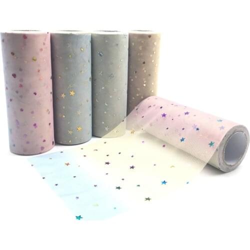 Rainbow Tulle Roll 15cm 10yards Glitter Sequins Soft Yarn Tutu Wedding Decoration DIY Crafts Birthday Party Supplies