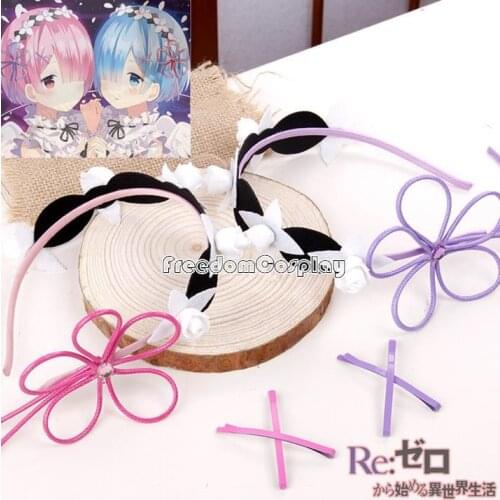 Re zero Ram Rem Cosplay Headwear hairpin hairband