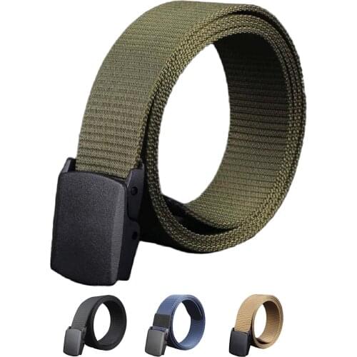 Mens nylon belt Hypoallergenic outdoor leisure belt Automatic buckle Belt Wild Men Hypoallergenic Metal Canvas Belt Free Plasti