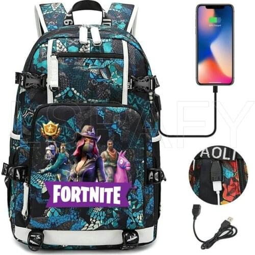 Fortnite Laptop Backpack Waterproof USB Charging Port School Backpack Multifunctional Backpack Fashion Ladies Backpack Bag